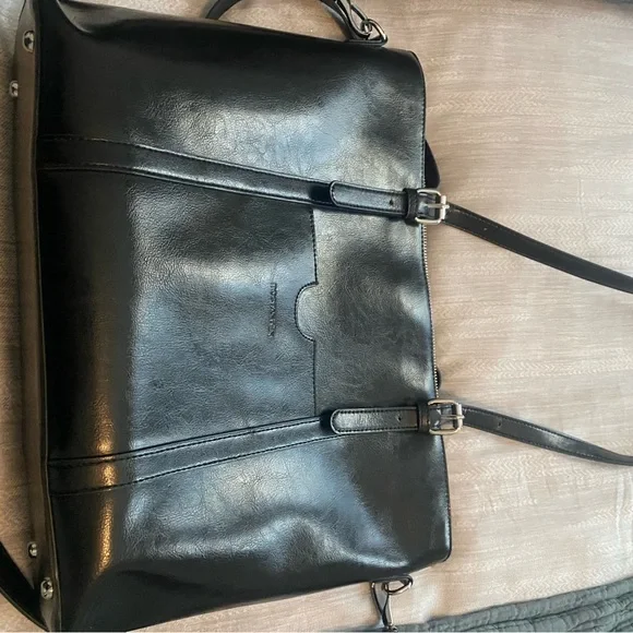 Bostanten  ladies leather computer tote bag. - Picture 7 of 8